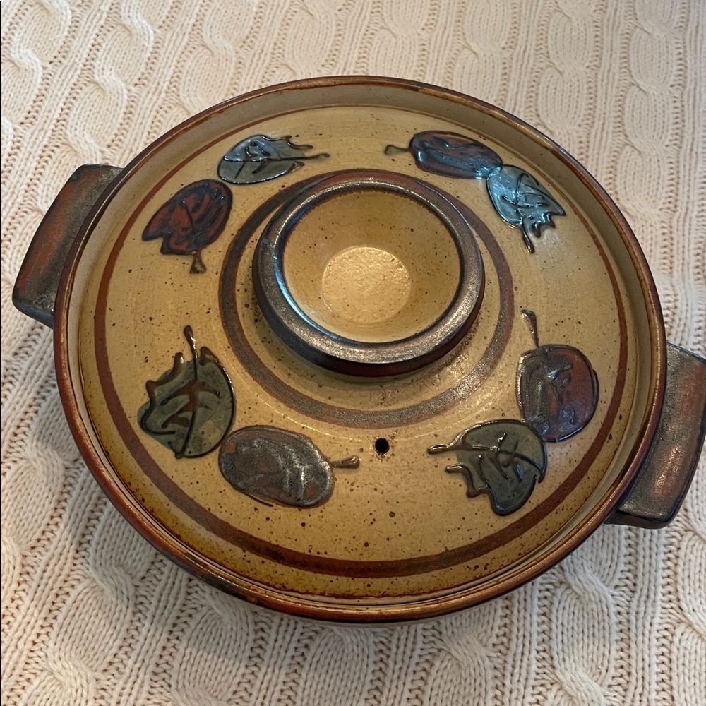 Otagiri Covered Baking Dish Casserole Handcrafted Japan 9.5” diameter w/handles